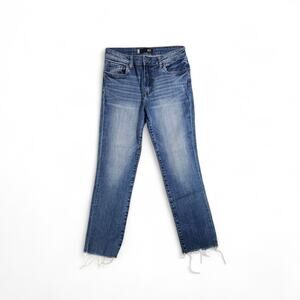 Kut From The Kloth Jeans Womens 4 Ankle Straight Leg Denim High Rise Fray Hem